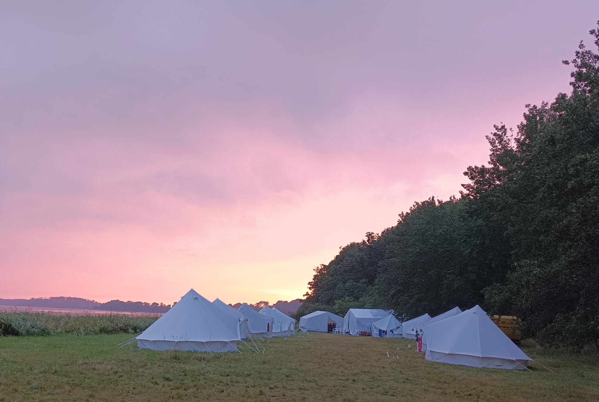 Das Zeltlager in Dänemark am Abend